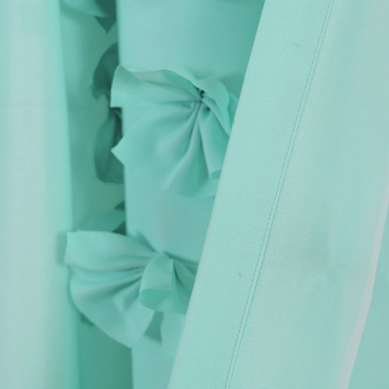 Panneau de rideau simple semi-diaphane à motif floral avec passe-tringle Riley, l 54 po x L 95, Turquoise