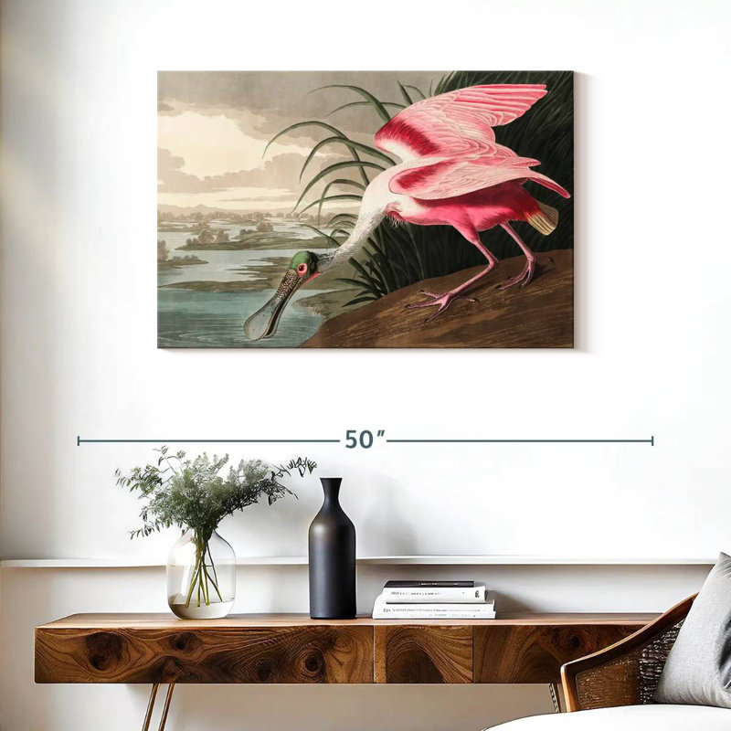 Brampt Roseate Spoonbill, 24" H x 36" W