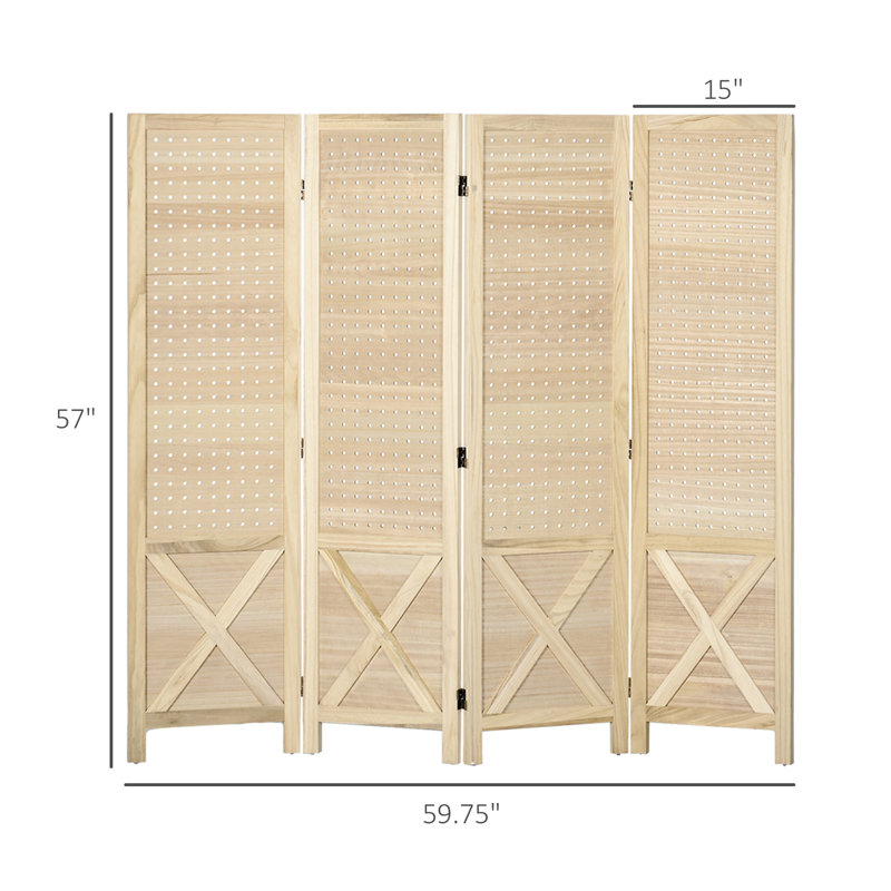 4 Panel Pegboard Display Room Divider