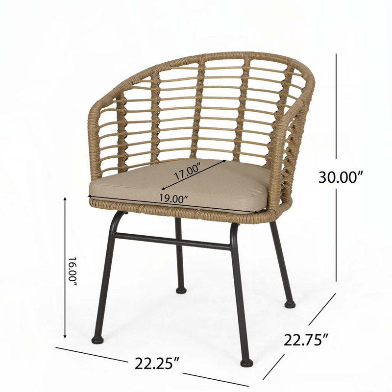 Fauteuil club d'extérieur en rotin d'osier