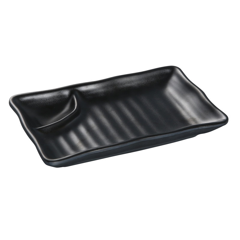Black Pearl Compartment Melamine Dessert Plate