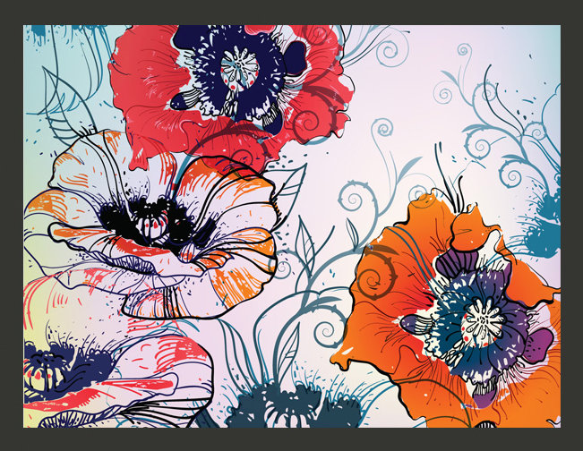 Delicate Flower Design 2.70m x 350cm Wallpaper, 300 cm x 231 cm