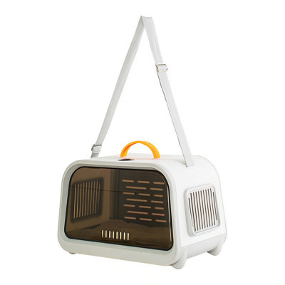 Large Capacity Hard-Shell Pet Carrier Shoulder Bag with Viewing Window and Side Ventilation for Cats and Small Dogs
