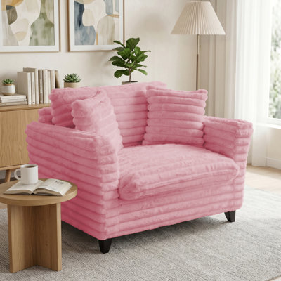 Oversized Armchair Deep Seat Single Sofa Accent Chair with Pillows for Living Room