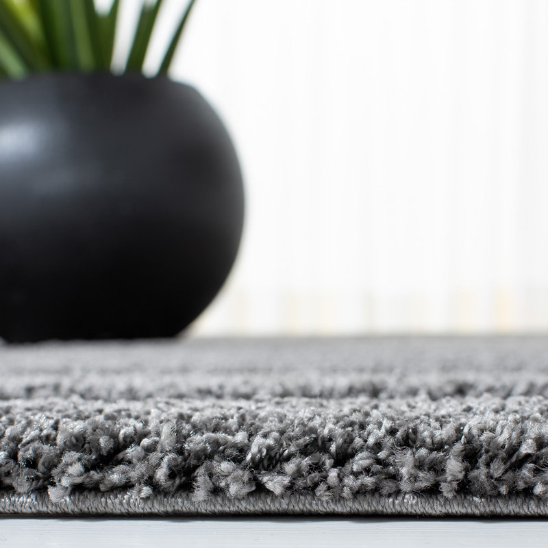 Assar Geometric Gray Area Rug, Round 4'