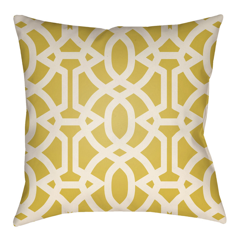 Litchfield Massey Geometric Outdoor Throw Pillow, 20" x 20", Poppy Red/Ivory