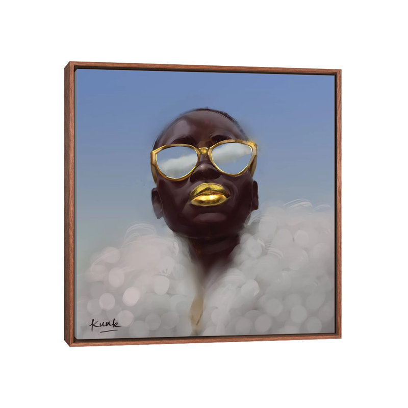 Boucles d'or par Adekunle Adeleke - reproduction d'art, H 26 po x l 26 po x P 1,5 po, Toile avec cadre en bois classique