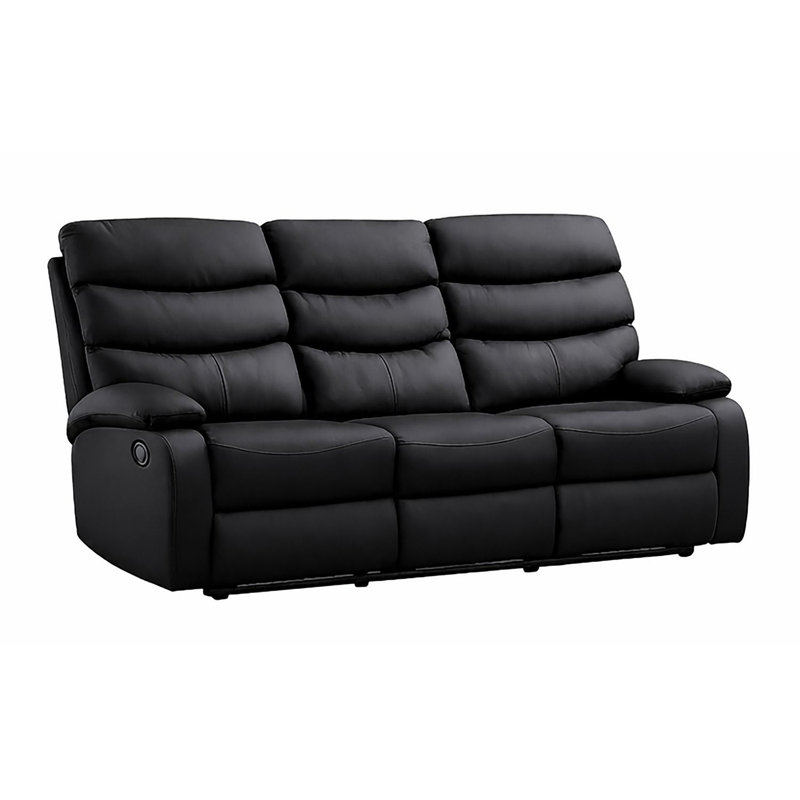 3 Seater Reclining Sofa, Black, 3
