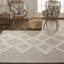Tapis géométrique rectangulaire en laine touffeté à la main gris / ivoire Keori-2083390903