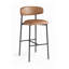 Tabouret de bar rembourré en cuir Lupita-840074843-840074840