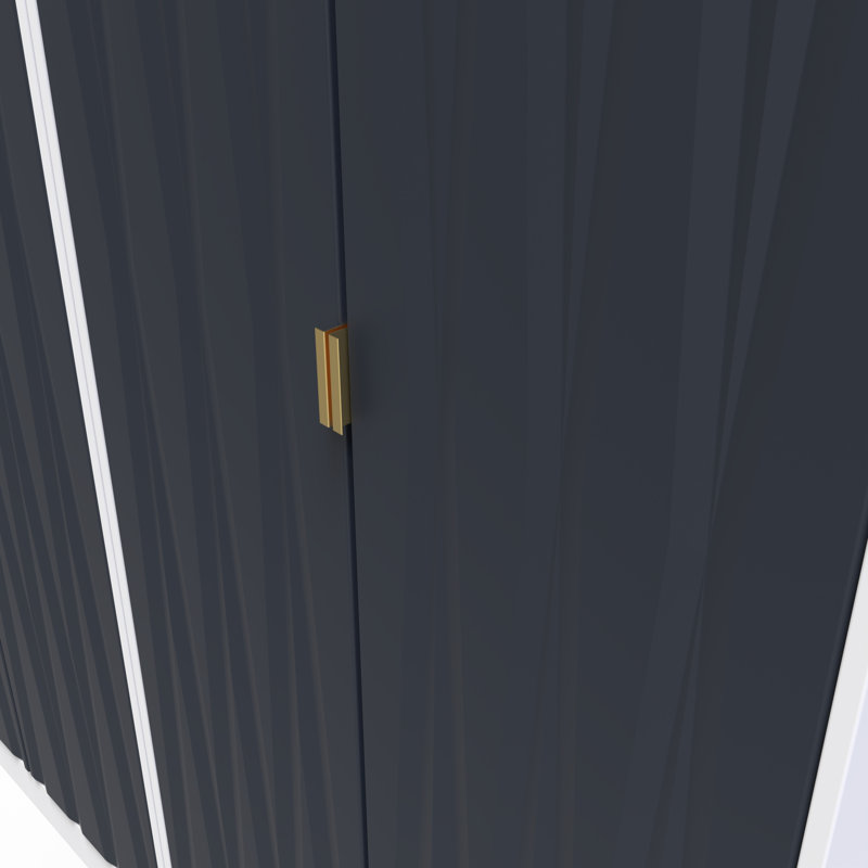 Baturhan Manufactured Wood Wardrobe, Indigo Matt/White