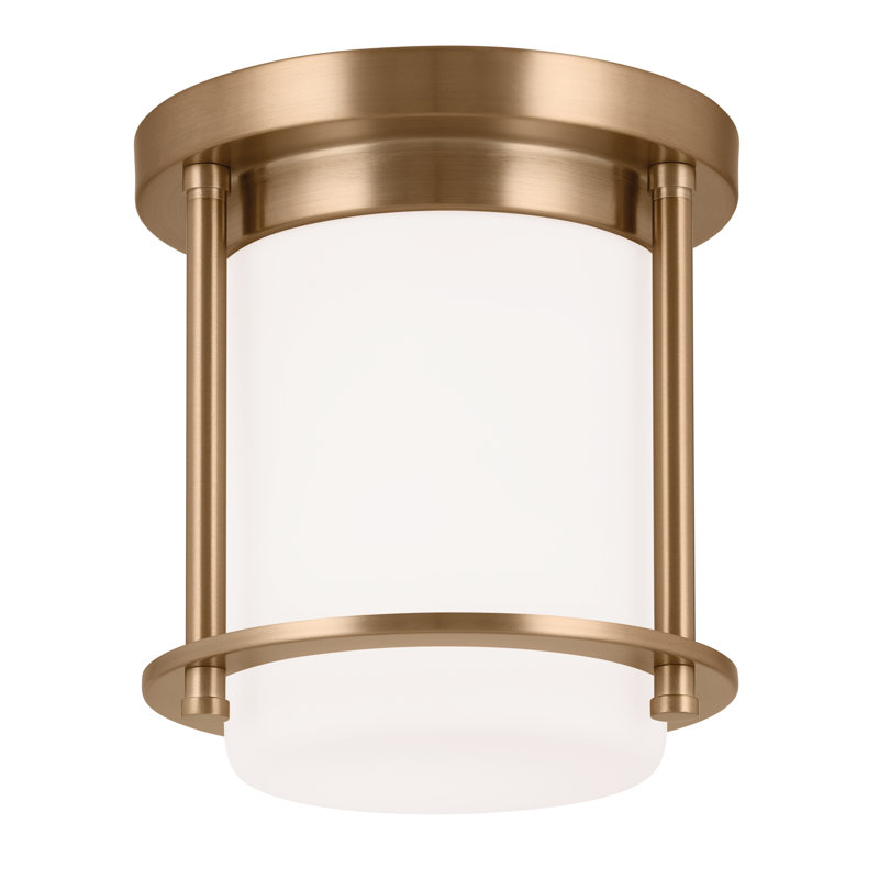 Plafonnier encastré en verre Lesle, Bronze champagne