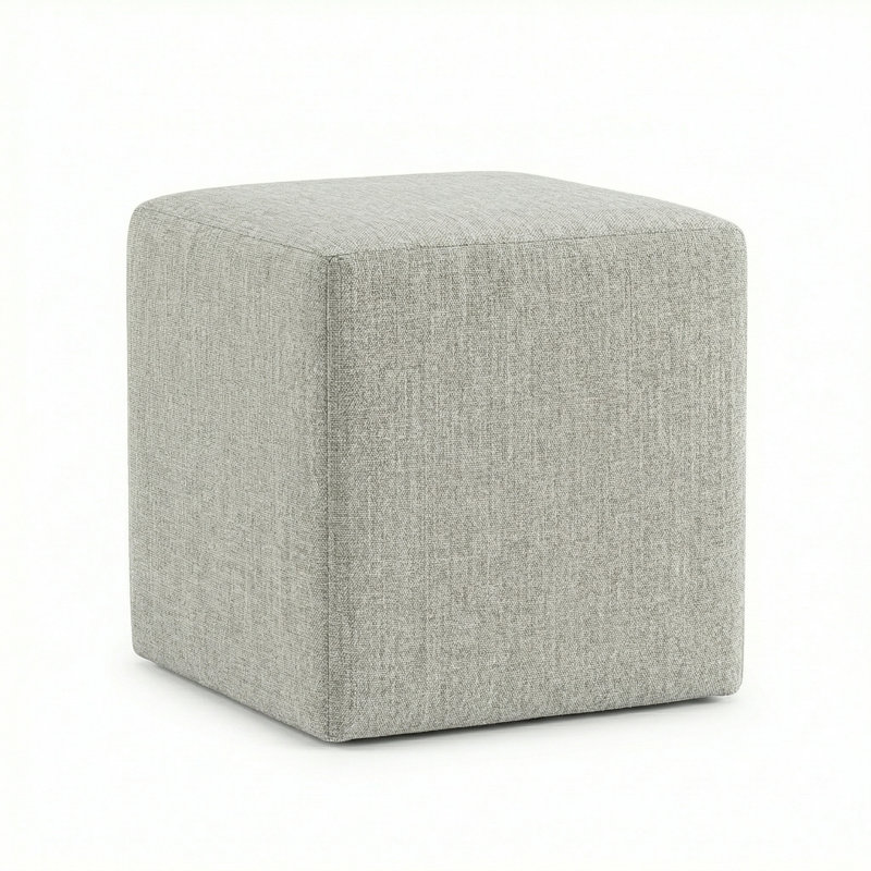 Berlin Gardens Lilly Hive 16" Square Pouf, Light Gray