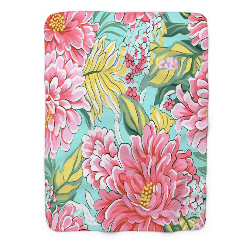 Motif de balise maritime - 1 pièce Sherpa Premium, L 50 po x L 60 po, Motifs floraux élégants