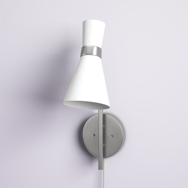 Bras articulé en nickel brossé à 1 lumière à intensité variable Deloatch