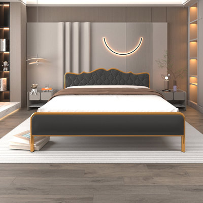 Leather Wingback Bed