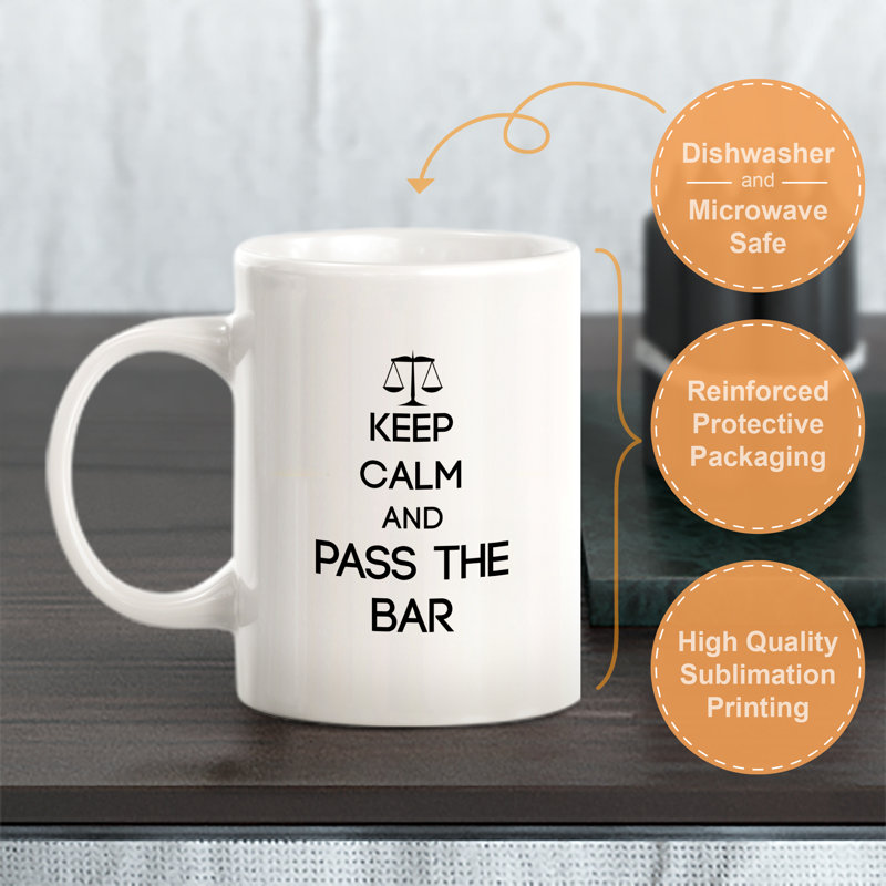 Grande tasse à café Dale, « Keep calm and pass the bar », 11 oz