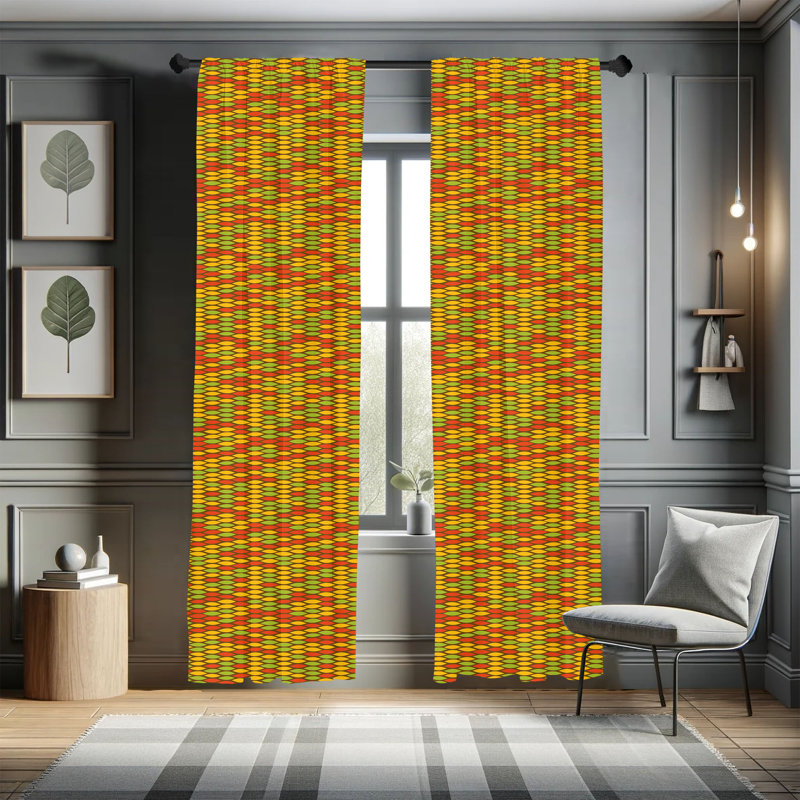Colorful Semi-Sheer Rod Pocket Curtain Panels, 28" x 95"