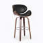 Tabouret de bar pivotant moderne 30 po Mid-Century, noir minuit, noyer-1731650895