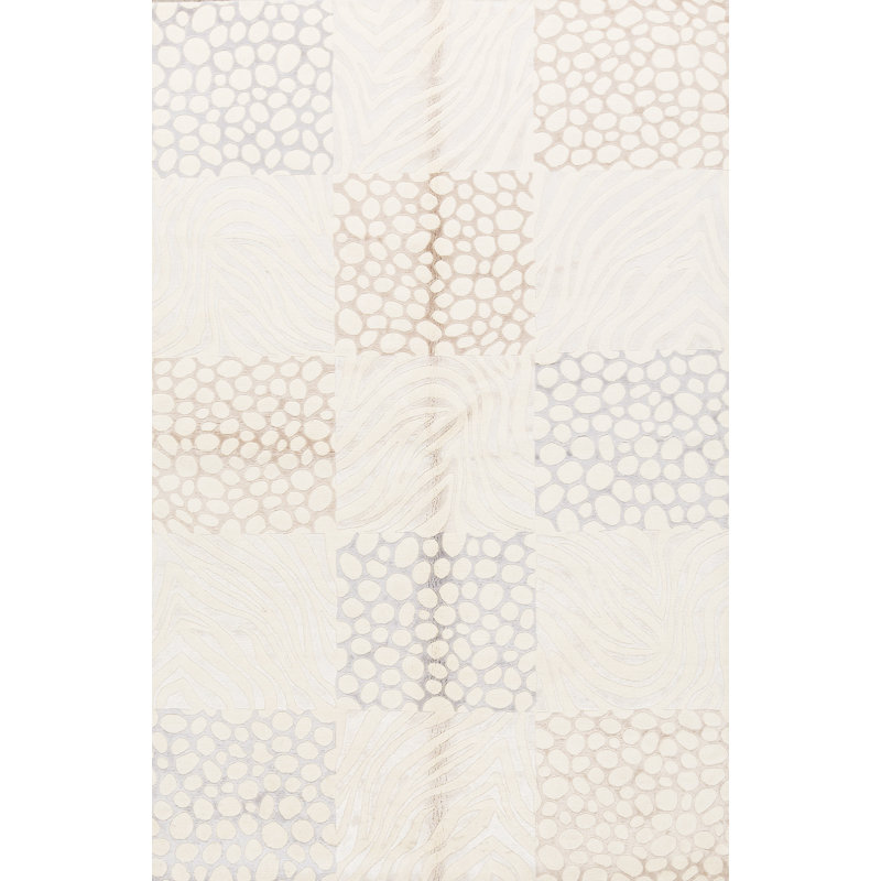 Tapis beige noué à la main de haute qualité