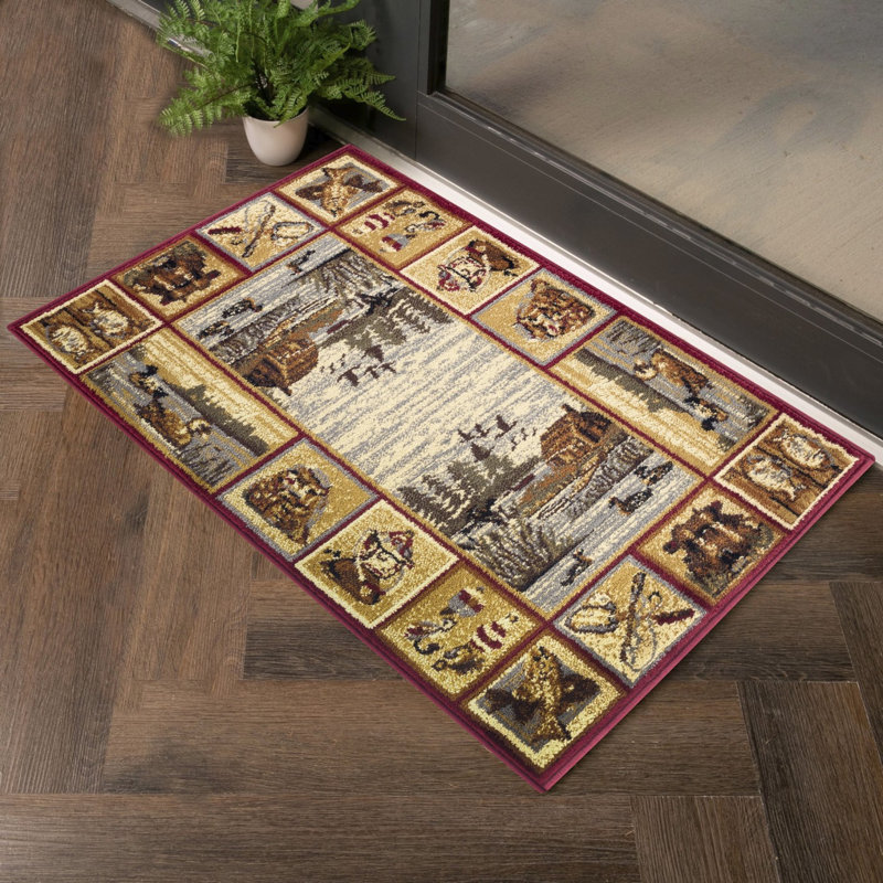 Tapis en polypropylène durable inspirant de la nature pour les endroits très passants