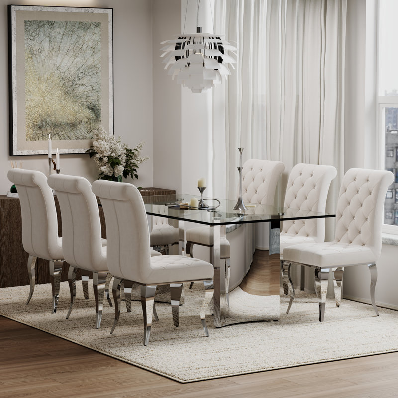 20.1'' H Tufted Velvet Upholstered Parsons Chair