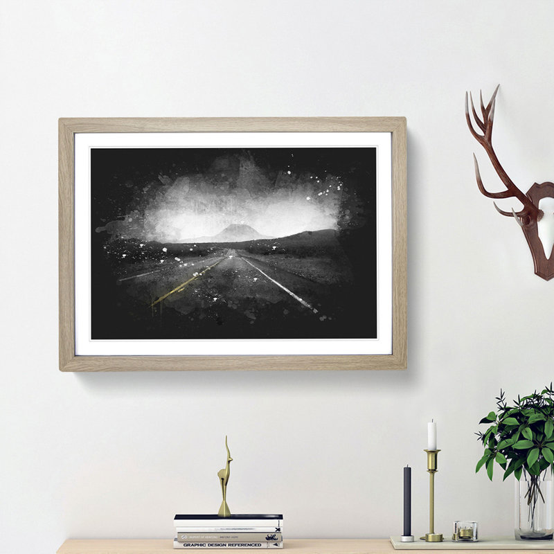 The Road to Texas - Picture Frame Graphic Art Print, Oak Framed, 24cm H x 33cm W x 2cm D