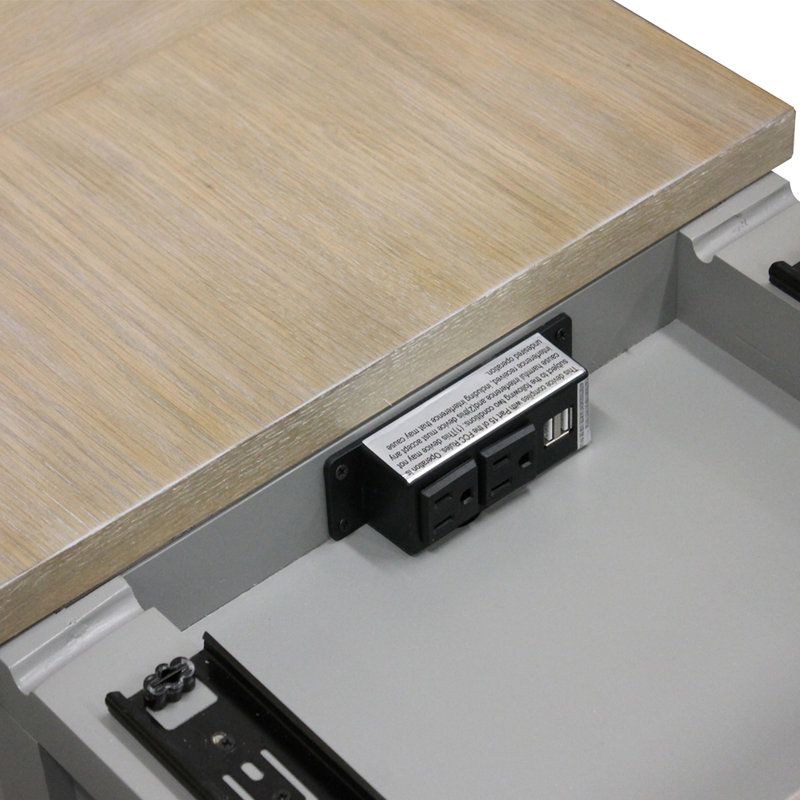 Table basse avec 2 tables d'appoint Stapleton, Naturel patiné, Colombe