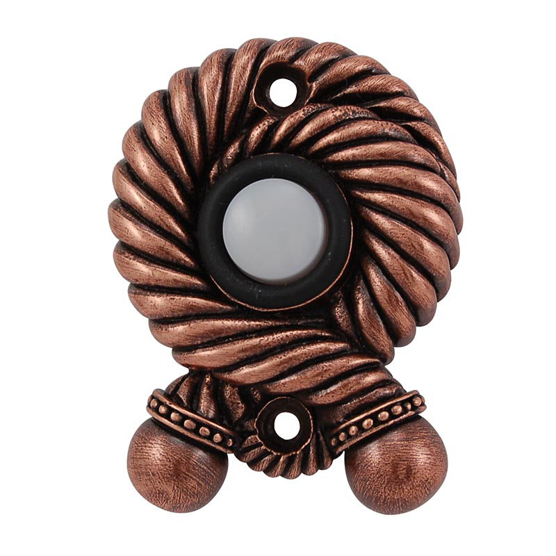 Equestre Rope Push Button, Antique Copper