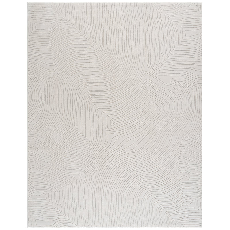 Derenik Performance Machine Washable Abstract Rug, Rectangle 8" x 10"