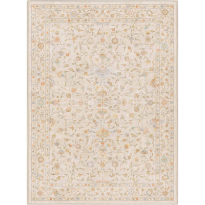 Bungalow Rose Aylena Hereke Floral Beige Area Rug