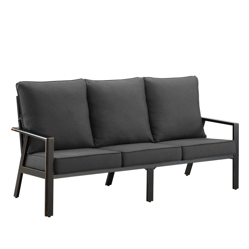 Outdoor 3 - Seat Patio Sofa, Black