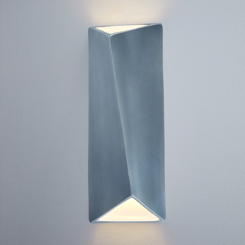Lashay Ceramic LED Flush Mounted Sconce, Midnight Sky/Matte White