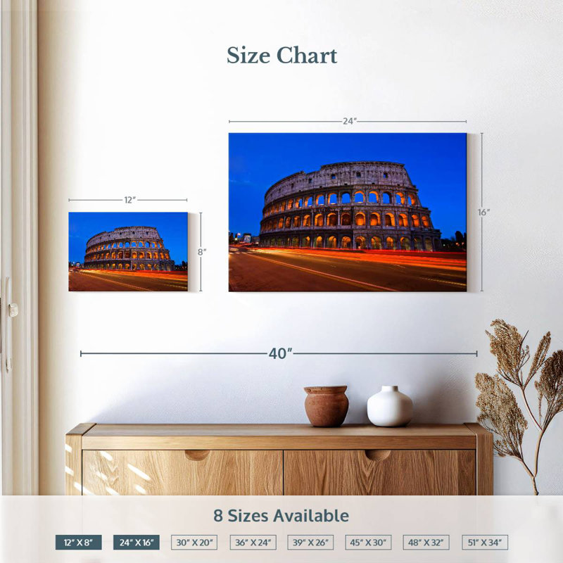 Nicci Dusk Over Colosseum, H 16 po x l 24 po