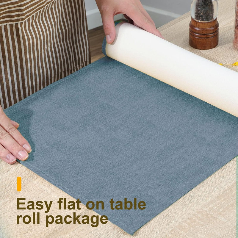 Table Runner - Blue/Grey - Wipeable, Thick, Farmhouse, Rustic, Indoor/Outdoor