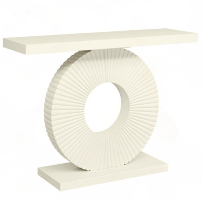 40" Modern White Console Table