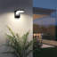 Neah Black 16cm H Integrated LED Outdoor Armed Sconce