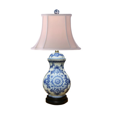 LAMPE OVALE EN PORCELAINE N / B