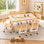 Ensemble de table pour enfants et 6 chaises, bureau de graffiti à hauteur réglable, table d'activités pour enfants d'âge préscolaire, pour les garçons et les filles de 3 à 12 ans (beige)