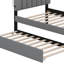 Lit plateforme tapissier avec lit gigogne, tête de lit lumineuse et port USB-1517373130-1517373121