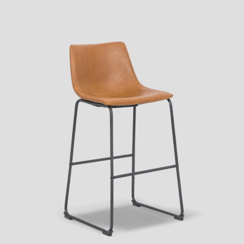 Kyhia Industrial Counter Stool, Light Brown