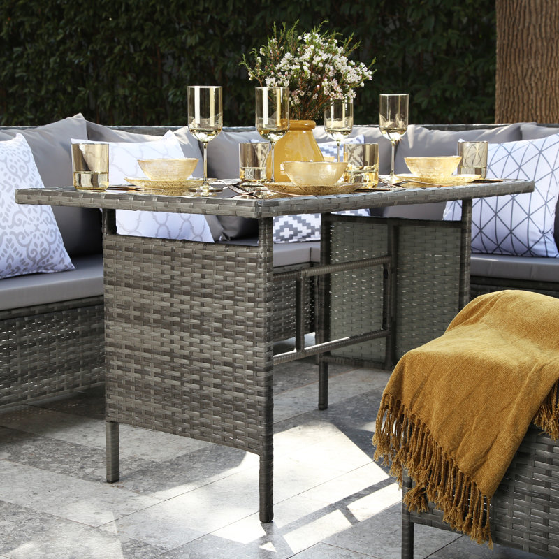 Aceston Rattan Wicker 9 - Person Seating Group with Cushions