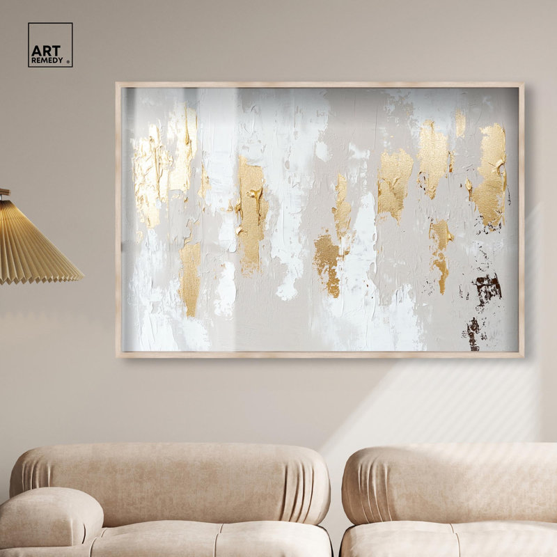 Décoration murale Boho Desert Gold II par Art Remedy, cadre blond, 54 x 36, H 37 po x l 55 po, Cadre blond