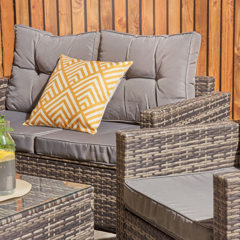 Daphne Wicker 4 - Person Seating Group with Cushions