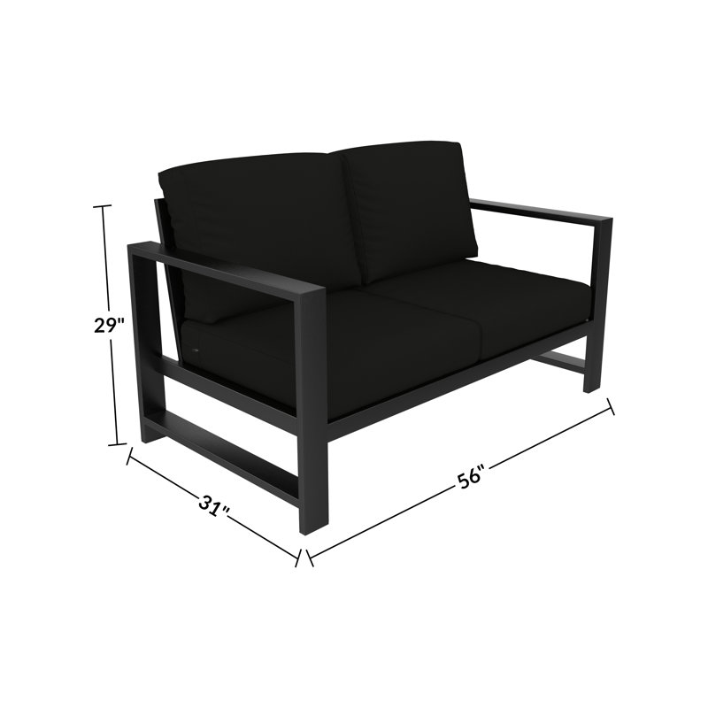 Causeuse d'extérieur Oltjana, Canvas Black