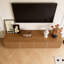 220cm Wide TV Stand in Walnut, Featuring Integrated Cable Management and Ample Shelf Storage Fast Dispatch From UK Warehouse – Dispatched Within 2 Days