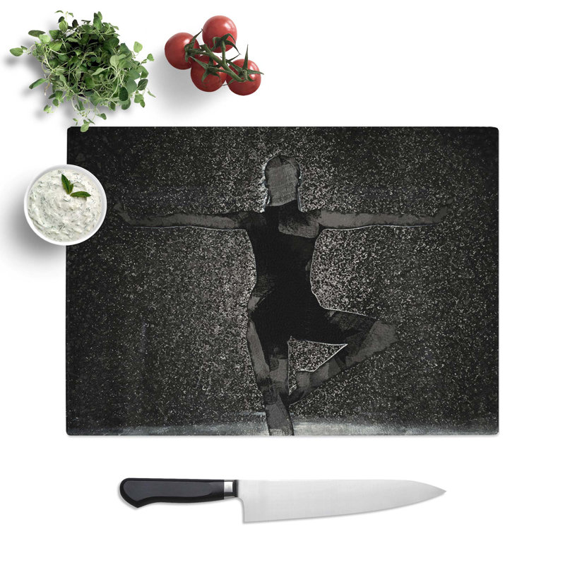 Tempered Glass Dancing in the Rain Chopping Board, 28.5 cm W x 20 cm L