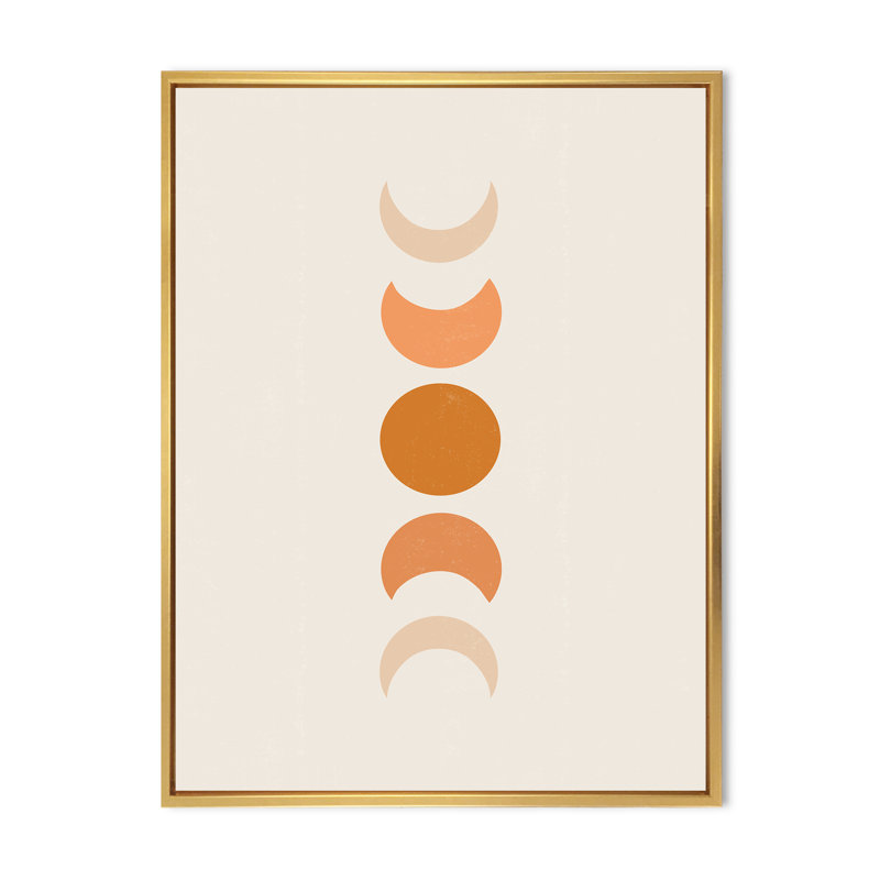 Minimalist Moon Phases - impression sur toile, Toile encadrée d'or, H 32 po x l 16 po x P 1 po