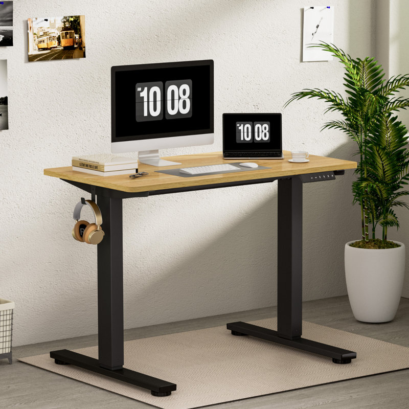 Bureau debout réglable Dojtcho Home Office, H 46,6 po x l 48 po x P 30 po, Gris/noir