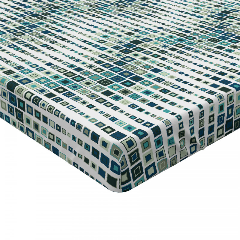 Microfiber Geometric Fitted Sheet, Twin Fitted Sheet